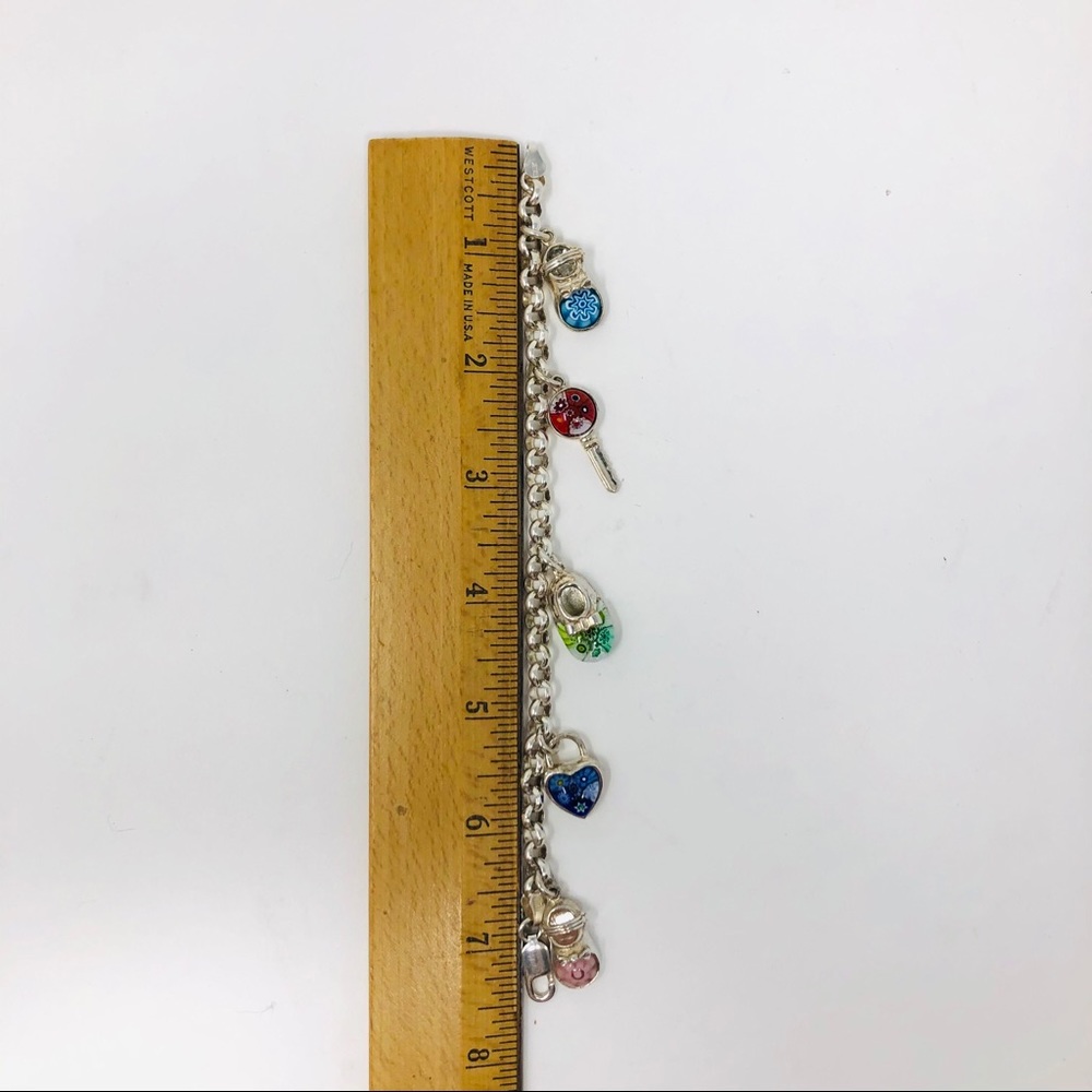 Alan K Millefiori Murano Sterling silver charm bracelet, rare - Picture 11 of 13
